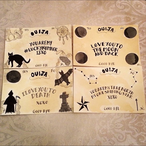 Ouija ® hand-drawn limited edition postcards. Each one is unique. Ink & tea, 4x6 - Picture 4 of 5